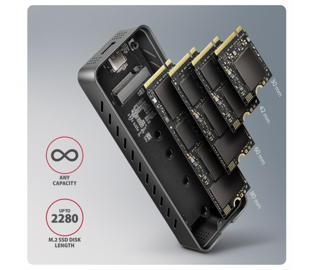 Axagon EEM2-20G USB-C 20Gbps - M.2 NVMe SSD wzmacniana - 1485444 - zdjęcie 7